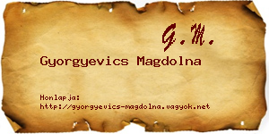 Gyorgyevics Magdolna névjegykártya